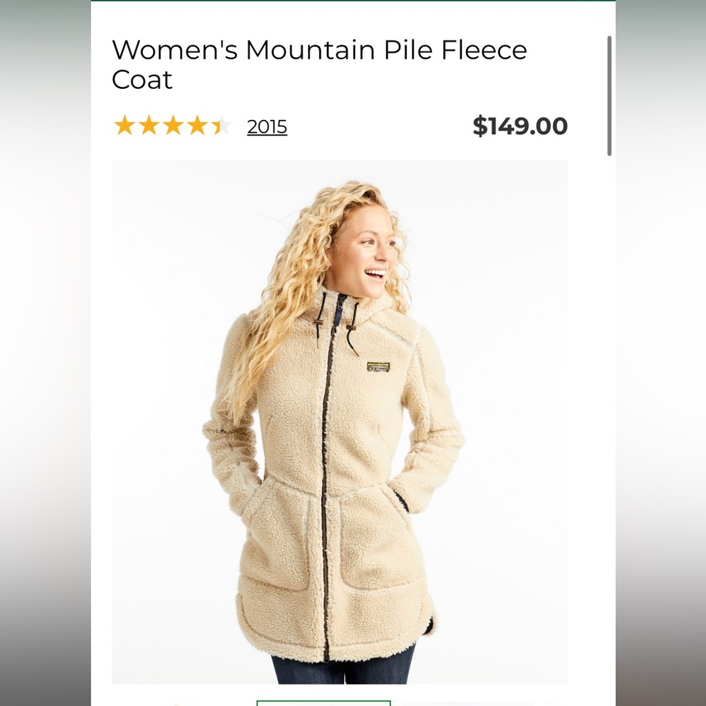 L L Bean Fleece Coat